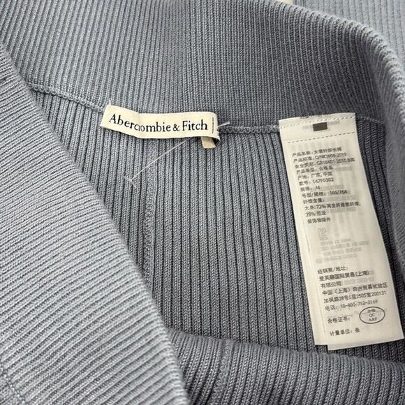 Abercrombie & Fitch Kick Flare Bellbottom Pull-on Ribbed Knit Pants Blue M - Picture 4 of 9